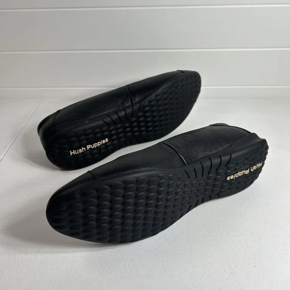 Hush Puppies Women’s Shoes Size 12 Black Linnet Bria Slip On Leather Loafer